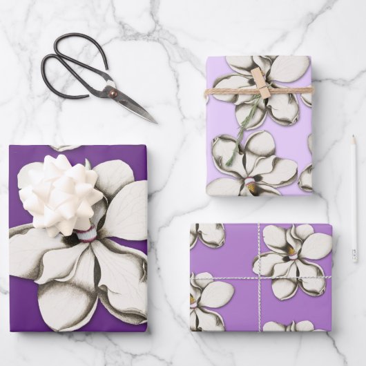 Southern Magnolia Flowers Pattered Wrapping Paper (Voorkant)