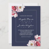 Southern Magnolia Wedding Pink and Blue Kaart (Voorkant)