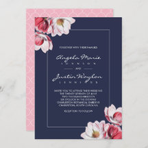 Southern Magnolia Wedding Pink and Blue