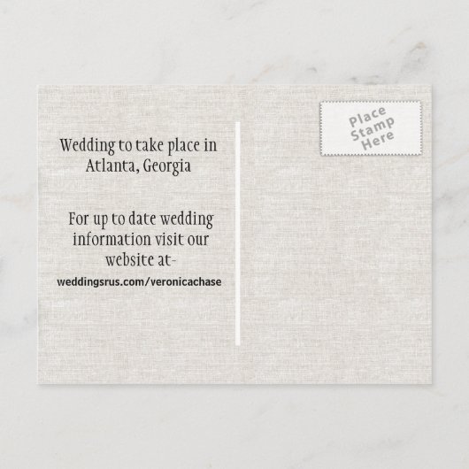 Southern Magnolia Wedding Sla de datum op Aankondigingskaart (Achterkant)