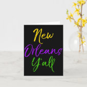 Southern Mardi Gras Quote Louisiana Gift New Orlea Kaart (Gele Bloem)