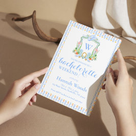 Southern Monogram Grandmillennial vrijgezellenfees Kaart