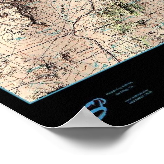 Southern Nevada Map, Amerikaanse satelliet poster (Hoek)