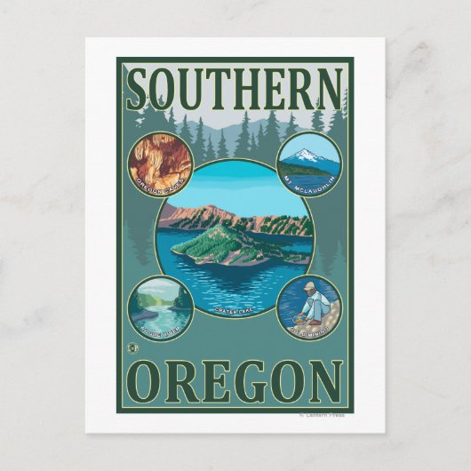 Southern OregonScene Travel Poster Briefkaart (Voorkant)