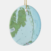 Southern Outerbanks Map Keramisch Ornament (Rechts)
