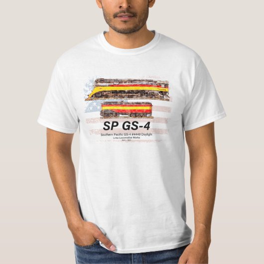 Southern Pacific GS-4 Daylight Locomotive profile T-shirt (Voorkant)