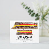 Southern Pacific GS-4 Daylight Steam Locomotive Briefkaart (Staand voorkant)