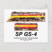 Southern Pacific GS-4 Daylight Steam Locomotive Briefkaart (Voorkant)