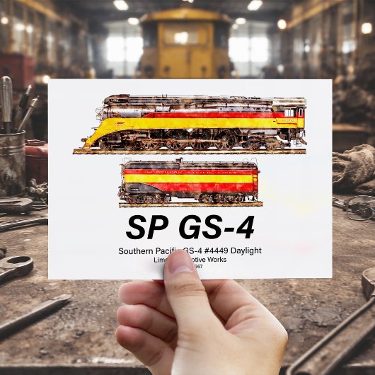 Southern Pacific GS-4 Daylight Steam Locomotive Briefkaart