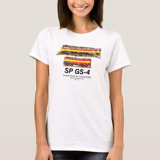 Southern Pacific GS-4 Daylight Steam Locomotive T-shirt (Voorkant)