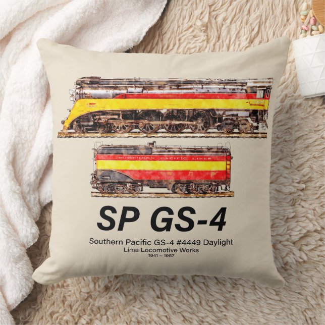 Southern Pacific GS-4 Daylight Stoomlocomotief Kussen (Deken)