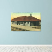 Southern Pacific Railroad Depot in Medford, OR Canvas Afdruk (Insitu (Houten vloer))
