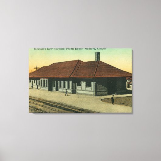 Southern Pacific Railroad Depot in Medford, OR Canvas Afdruk (Voorkant)