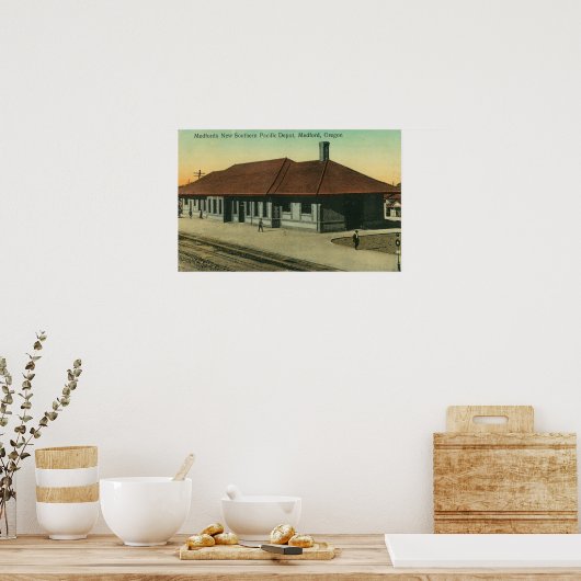 Southern Pacific Railroad Depot in Medford, OR Poster (Keuken)