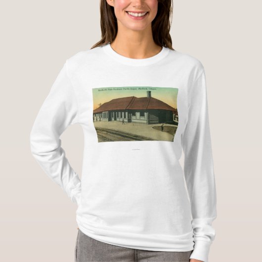 Southern Pacific Railroad Depot in Medford, OR T-shirt (Voorkant)