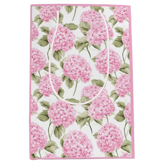 Southern Pink Hydrangea Gift Bag Medium Cadeauzakje (Voorkant)