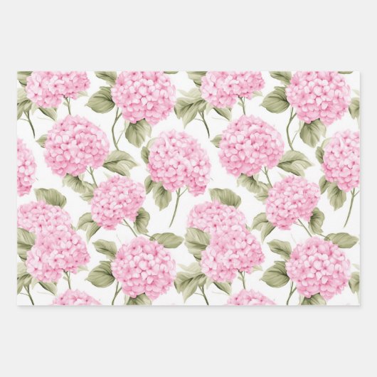 Southern Pink Hydrangea Wrapping Paper (Voorkant 3)