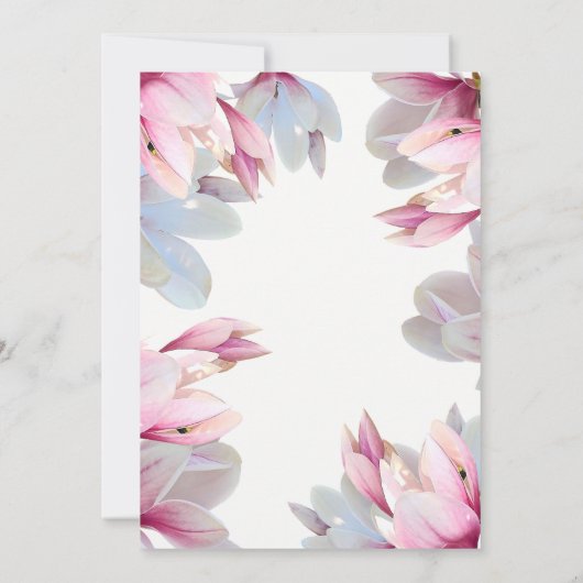 Southern Pink Magnolia Blossom Weddenschap Kaart (Achterkant)