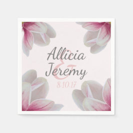 Southern Pink Magnolia Blossom Weddenschap Servetten