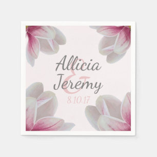 Southern Pink Magnolia Blossom Weddenschap Servetten
