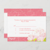 Southern Pink Peony Wedding RSVP Uitnodiging Briefkaart (Voorkant / Achterkant)