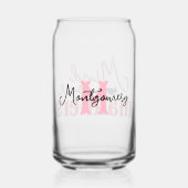 Southern Quote Mind Your Manners Roze Rood Monogra Blikvorm Glas (Achterkant)