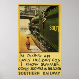 Southern Railway Summer Holiday Old Travel Poster