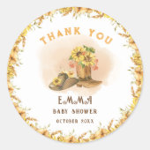 Southern Rodeo Neutral Cowboy Rustiek Baby shower Ronde Sticker (Voorkant)