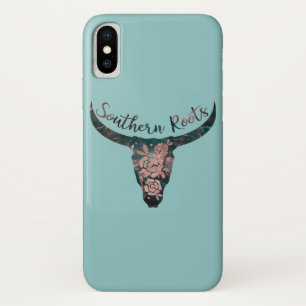 Southern Roots Country Longhorn Roze & Groen Case-Mate iPhone Case
