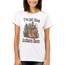 Southern Roots Cowboy Laarzen & Wildflowers T-shir
