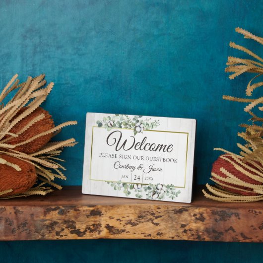 Southern Rustic Cotton Welcome Weddenschap Fotoplaat (Zijkant)