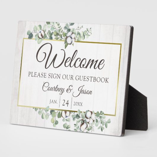 Southern Rustic Cotton Welcome Weddenschap Fotoplaat (Zijkant)