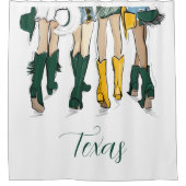 Southern School Spirit Green & Gold Cowgirl Dames Douchegordijn (Voorkant)