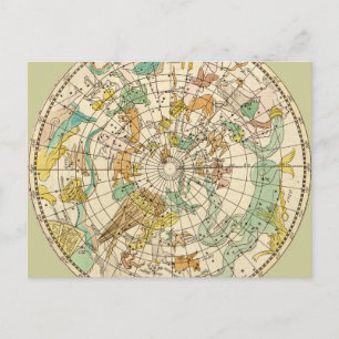 Southern Sky Star Chart and Constellations Map Briefkaart