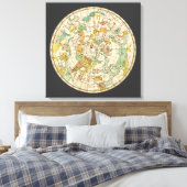 Southern Sky Star Chart and Constellations Map Canvas Afdruk (Insitu (Slaapkamer))