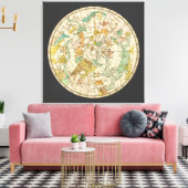 Southern Sky Star Chart and Constellations Map Canvas Afdruk (Insitu (Woonkamer))
