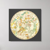 Southern Sky Star Chart and Constellations Map Canvas Afdruk (Voorkant)