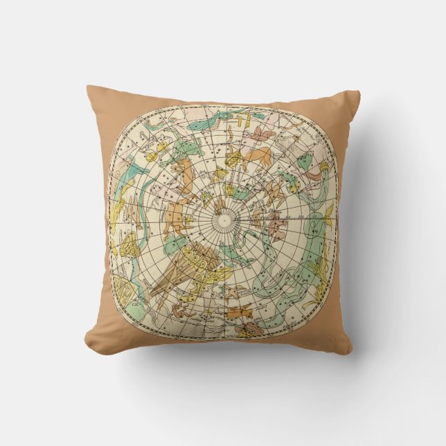 Southern Sky Star Chart and Constellations Map Kussen (Voorkant)