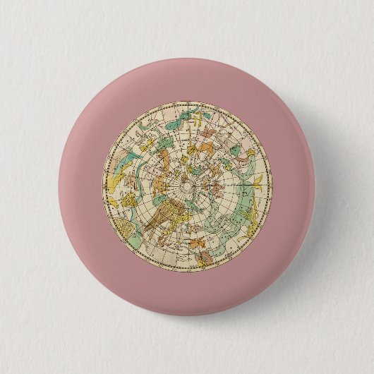 Southern Sky Star Chart and Constellations Map Ronde Button 5,7 Cm (Voorkant)