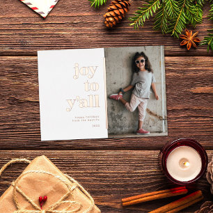 Southern Sweetness Joy to Y Photo Holiday Card Folie Feestdagenkaart
