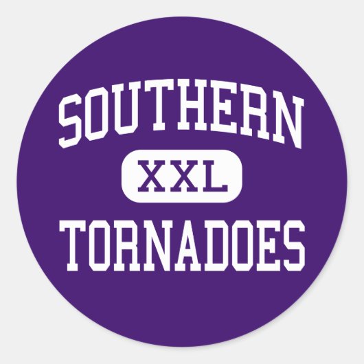 Southern - Tornado's - Middelbare school - Racine  Ronde Sticker (Voorkant)