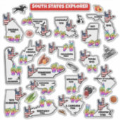 Southern U.S. Region – Educational Sticker Map (Voorkant)