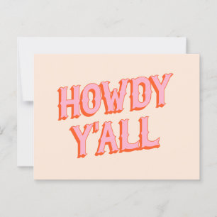 Southern Welcome: Howdy Y'all (oude westerse lette Briefkaart