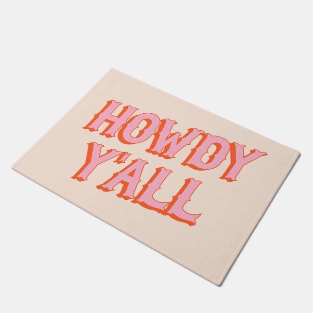 Southern Welcome: Howdy Y'all (oude westerse lette Deurmat (Schuin)