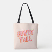 Southern Welcome: Howdy Y'all (oude westerse lette Tote Bag (Achterkant)