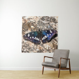 Southern White Admiral Blue Butterfly Painting Wandkleed