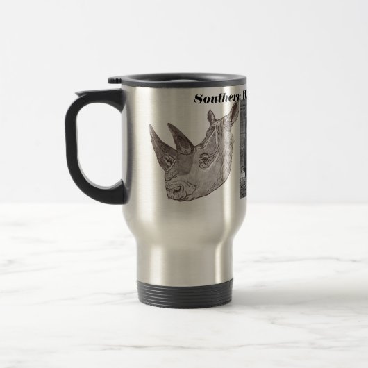 Southern White Rhinoceros Travel Mug Reisbeker (Links)