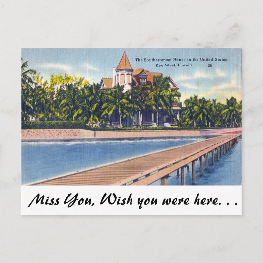 Southernmost House, Key West Briefkaart (Voorkant)
