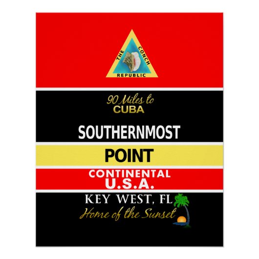 Southerst Point Buoy Key West Perfect Poster (Voorkant)