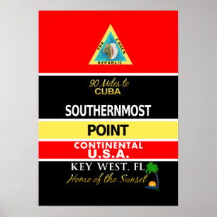Southerst Point Buoy Key West Poster